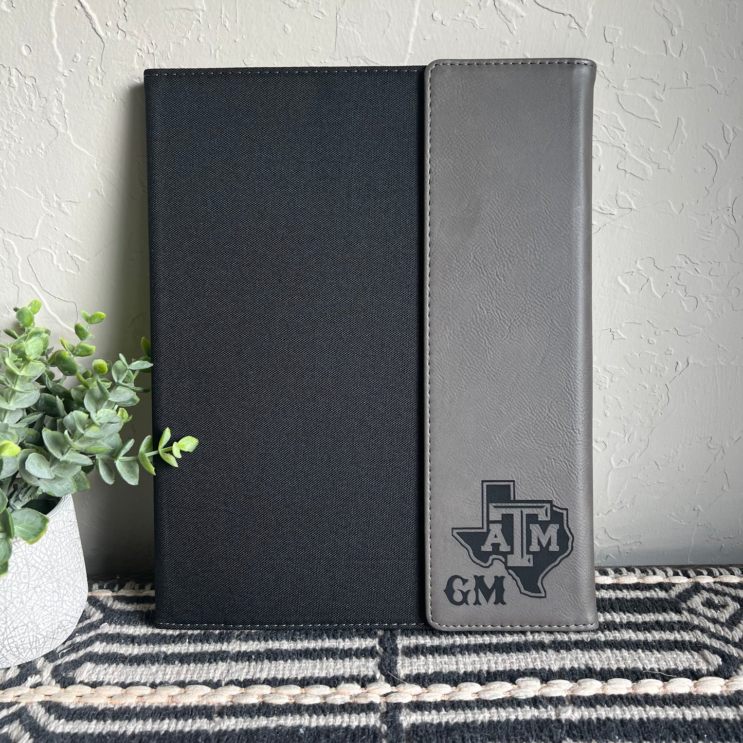 Leatherette / Canvas Portfolio with Notepad