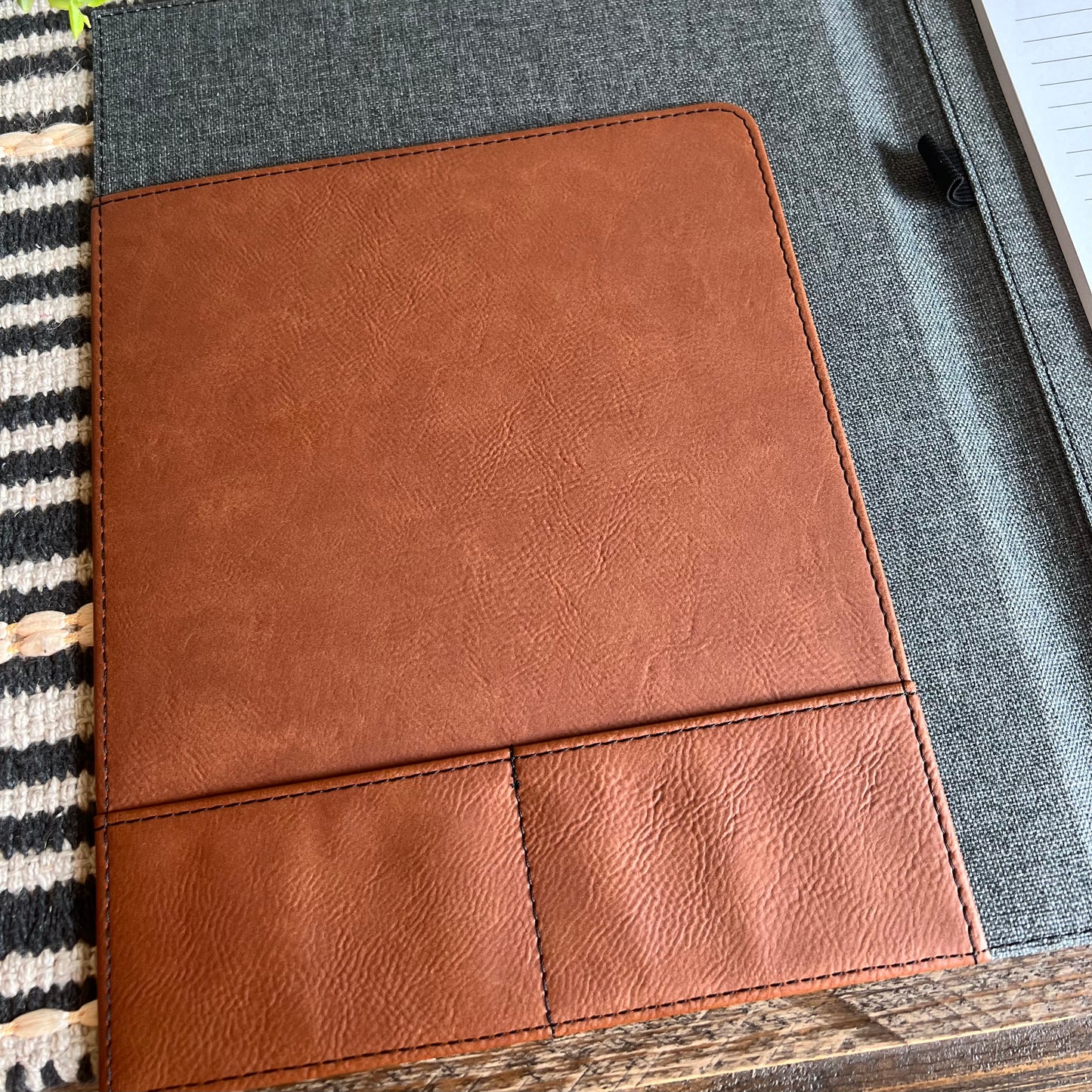 Leatherette / Canvas Portfolio with Notepad