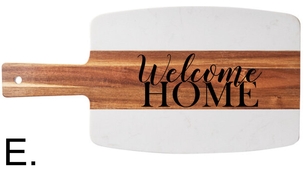 BULK ORDER (qty. 5 or more) Acacia Wood and White Marble Serving Board