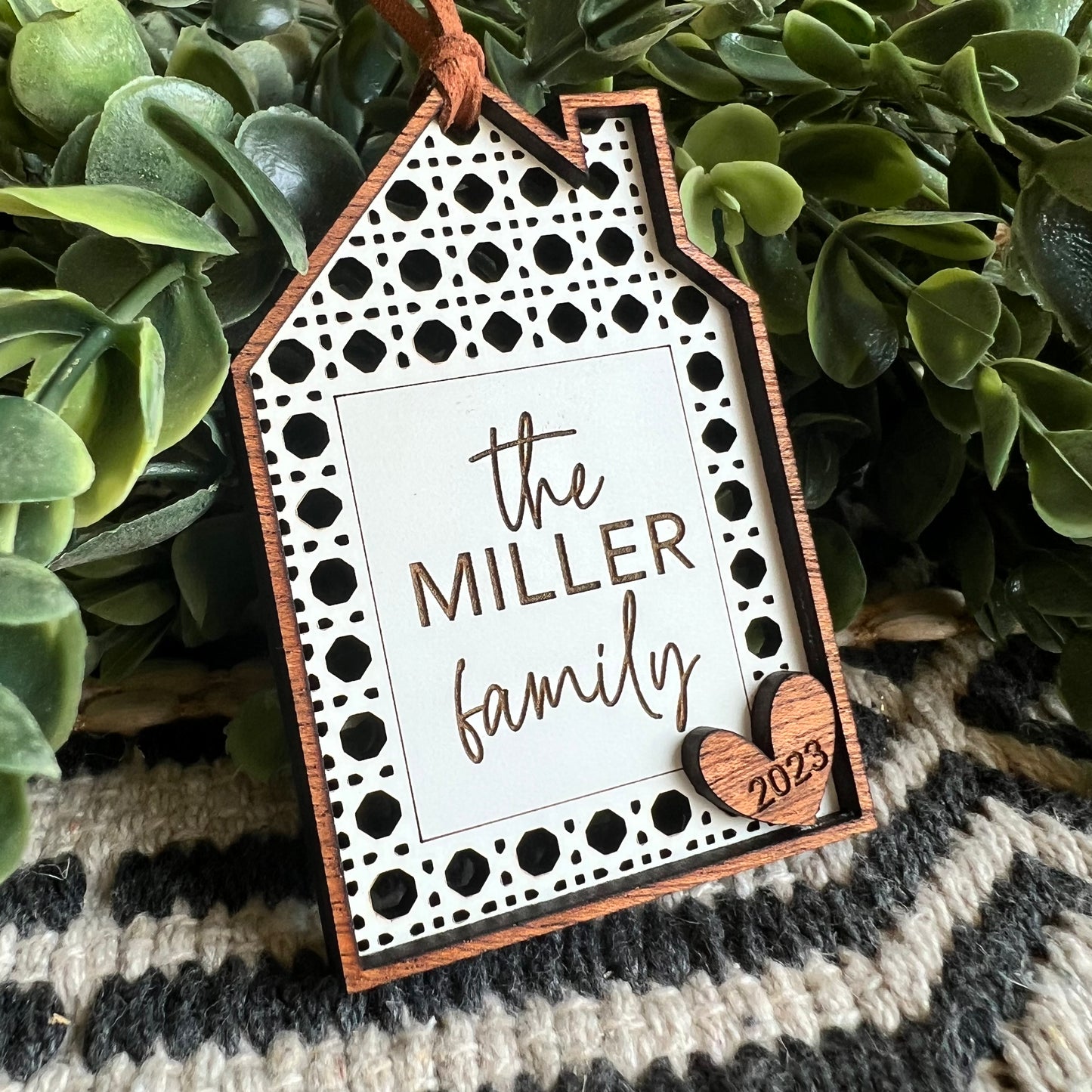 Christmas Ornament-Rattan House Custom Family Name