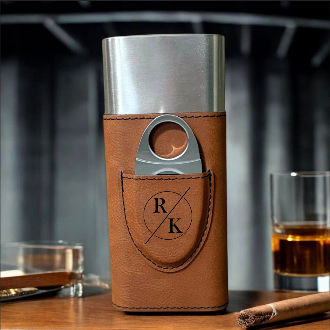 Leatherette Cigar Case with Cutter