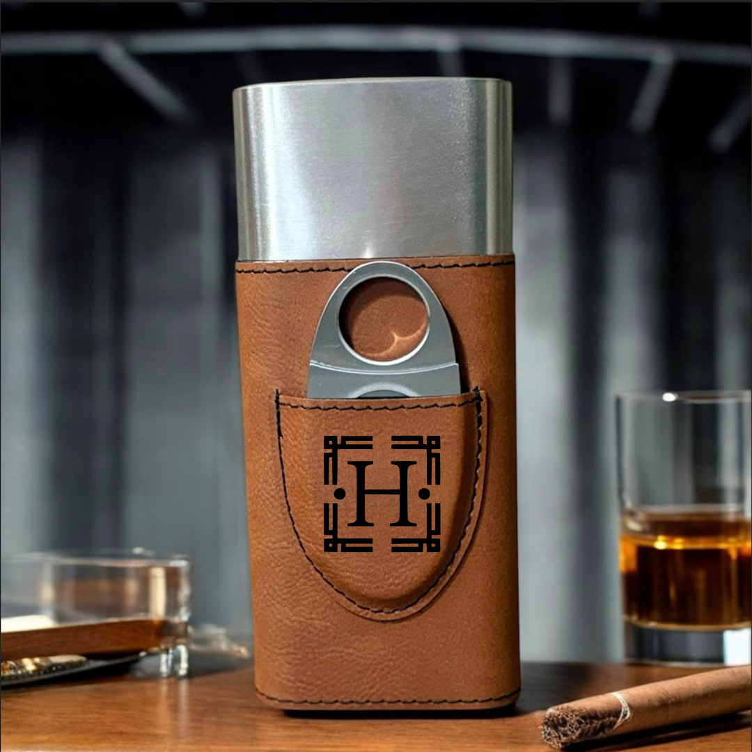 Leatherette Cigar Case with Cutter