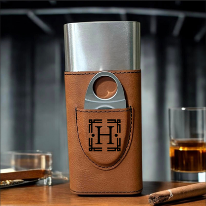 Leatherette Cigar Case with Cutter