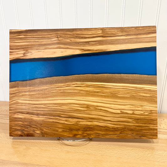 Olivewood/Blue Resin Board