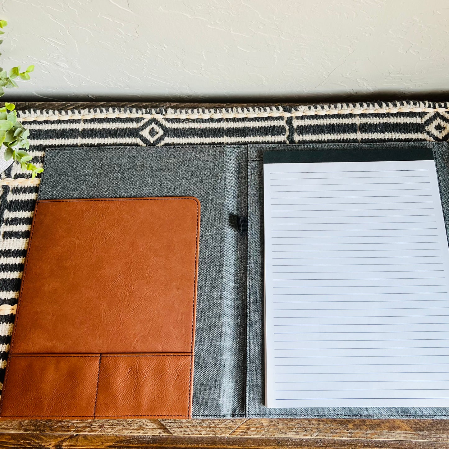 Leatherette / Canvas Portfolio with Notepad