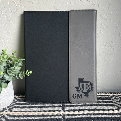 Leatherette / Canvas Portfolio with Notepad