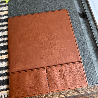 Leatherette / Canvas Portfolio with Notepad