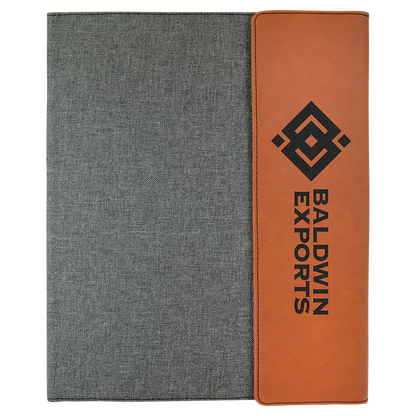 Leatherette / Canvas Portfolio with Notepad
