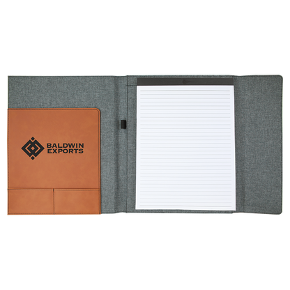 Leatherette / Canvas Portfolio with Notepad