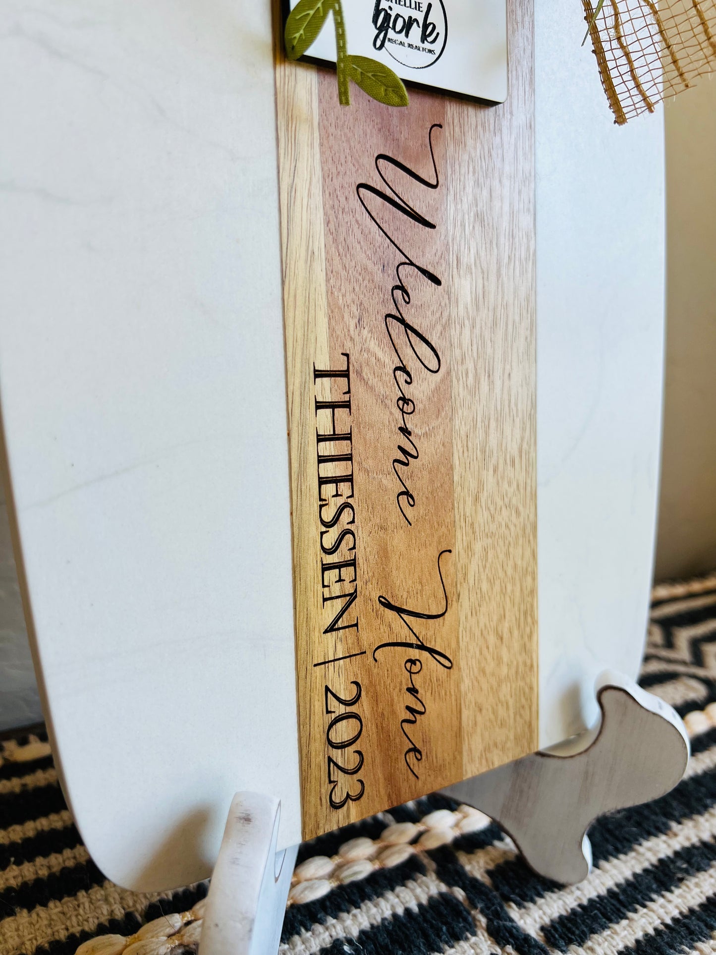 Custom Gift Set-Acacia Wood and White Marble Serving Board + Cheese Knife Set