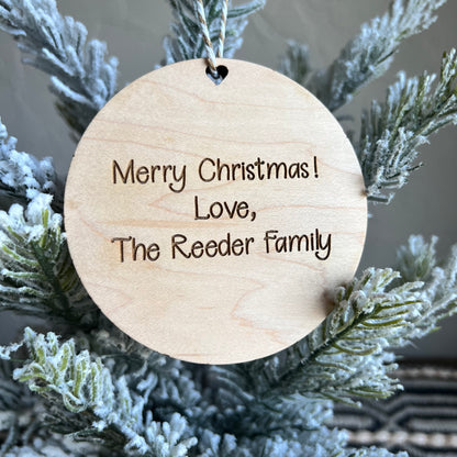 Christmas Ornament-Reindeer Custom Family Name