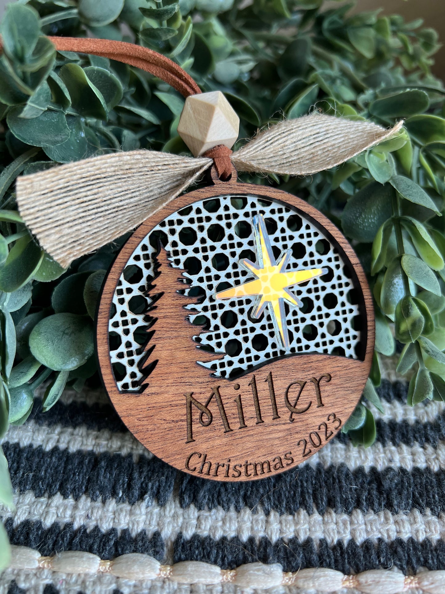 Christmas Ornament-Bright Star Custom Family Name