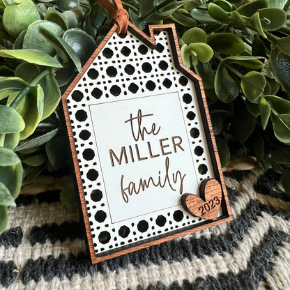 Christmas Ornament-Rattan House Custom Family Name