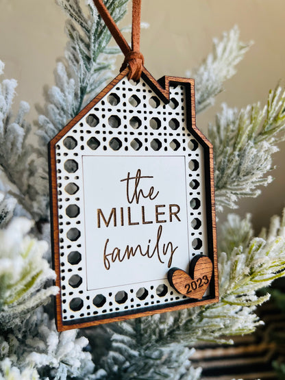Christmas Ornament-Rattan House Custom Family Name