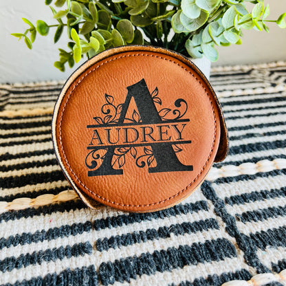 Leatherette Coaster Set-Round
