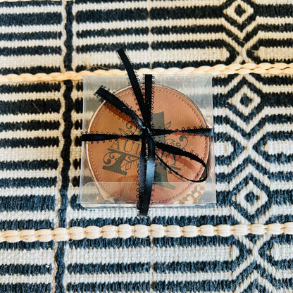 Leatherette Coaster Set-Round