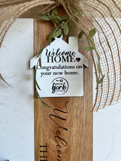 Custom Gift Set-Acacia Wood and White Marble Serving Board + Cheese Knife Set